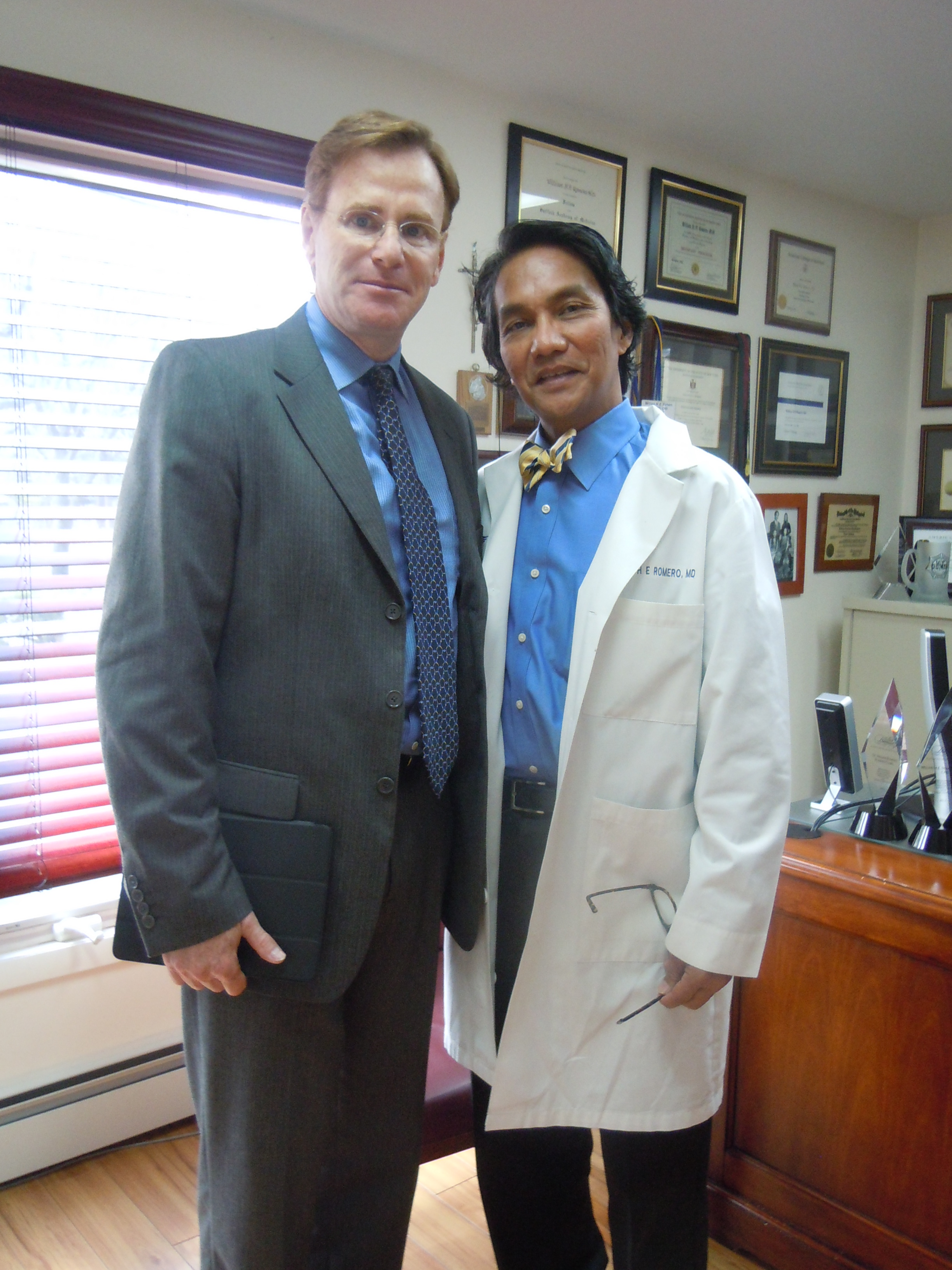 Philippe Schiaison, President of Allergan Medical Division visited with Dr. Romero at Romero Clinic in March of 2014.