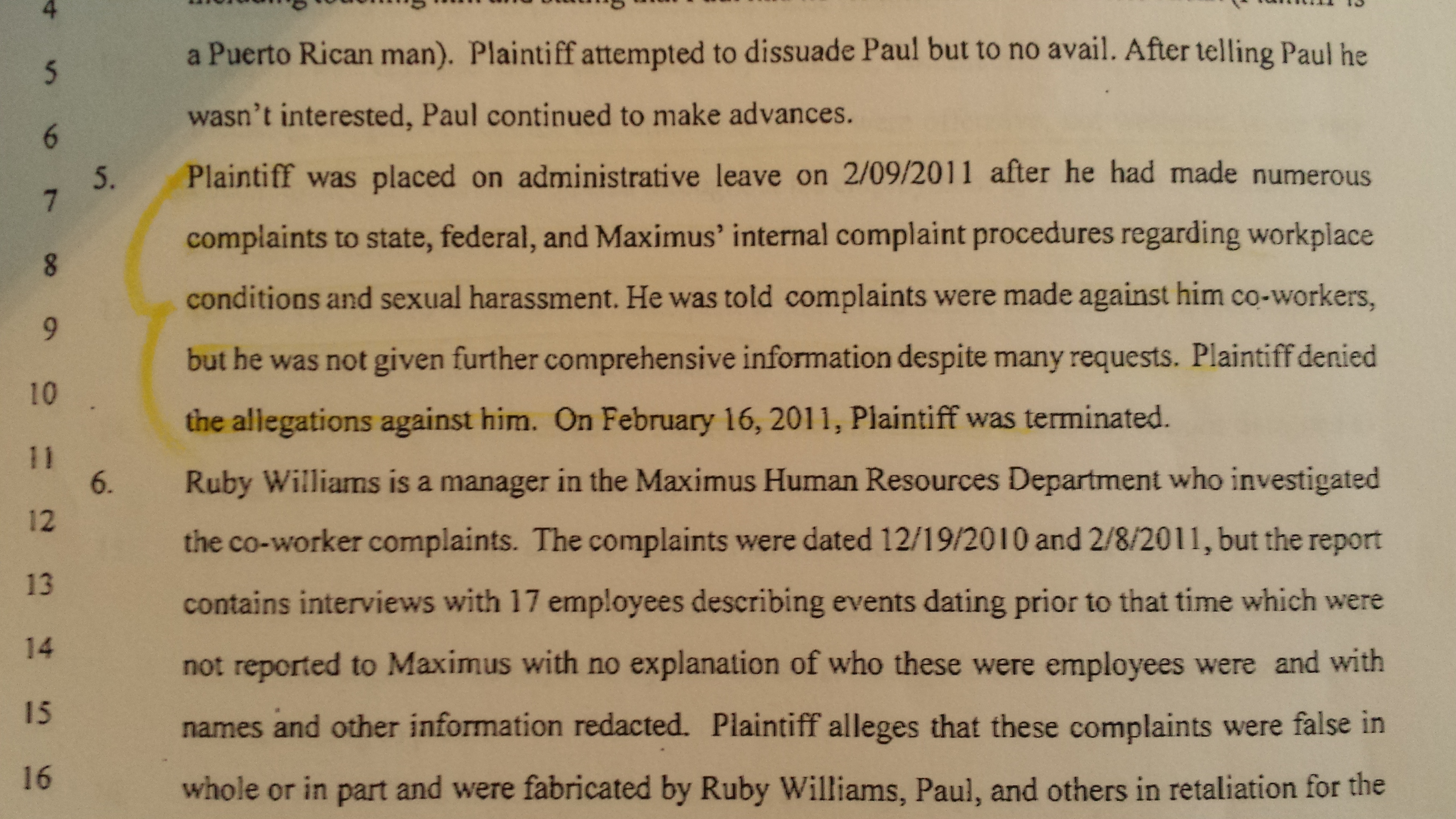 George's Fake Lawsuit Against Maximus